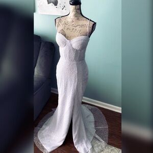 Beaded sparkly wedding dress, reception dress, bachelorette or formal dress